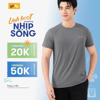 Áo thun sport nam YODY áo phông thể thao cộc tay cổ tròn siêu mát thấm hút mồ hôi STM7003