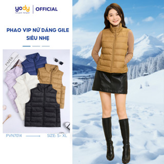 Áo phao gile nữ YODY áo phao vip nữ có túi giữ ấm mềm mịn nhẹ TRA - PVN6014 