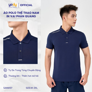 [Sale 20%] Áo polo thể thao nam YODY áo thun có cổ năng động, co dãn, thoáng mát, thấm hút mồ hôi - SAM6107