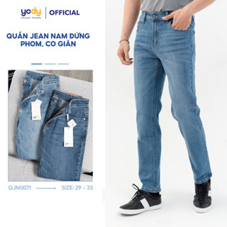 Quần bò nam YODY quần jean Cotton Denim chất liệu co giãn, bền màu, thoải mái TRA - QJM3071