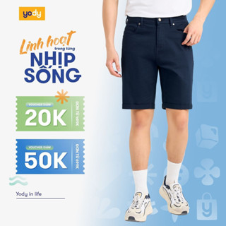 [SALE] Quần sooc nam YODY chất liệu kaki co dãn thoải mái thoáng mát thấm hút mồ hôi TRA - QSM5047