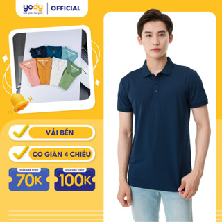 Áo phông polo nam YODY chất liệu coolmax áo thun phối bo dòng phông thoáng mát - APM5179