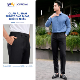 Quần âu nam YODY ống đứng công sở lịch lãm quần tây nam cao cấp tôn dáng không nhăn TR - QAM3127