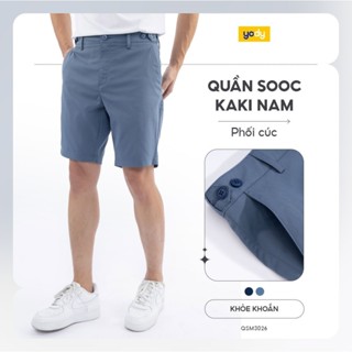 Quần đùi nam YODY quần sooc mùa hè cạp phối chun co dãn thoải mái vận động TRA - QSM3026