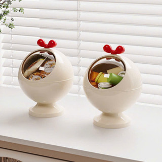 Hộp Đựng Phụ Kiện SINOVIFREESHIPHộp đựng đồ ăn nhẹ - Khay đựng trái cây bằng nhựa tròn Đa Năng Có Nắp Để Bàn