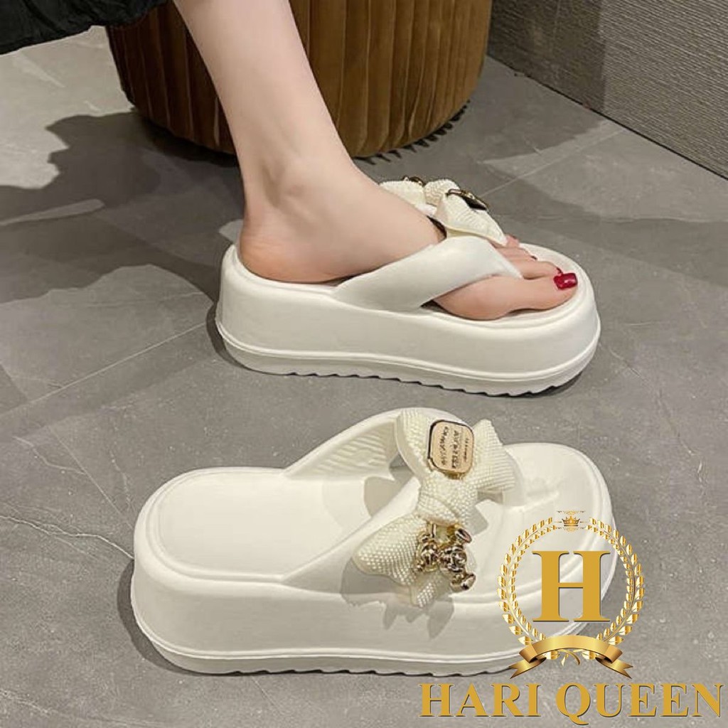 Dép Tông, Dép Kẹp Nữ Đế Cao 5cm Hình NƠ GẤU Sang Chảnh Chống Trơn Hot Trend 2025 - Dép Xỏ Ngón Nữ Đi Chơi Đi Biển
