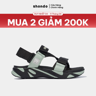 Giày Sandal Nam Nữ Shondo F8 Ver.2 Êm Chân Màu Đen Rêu Thời Trang F8M1124