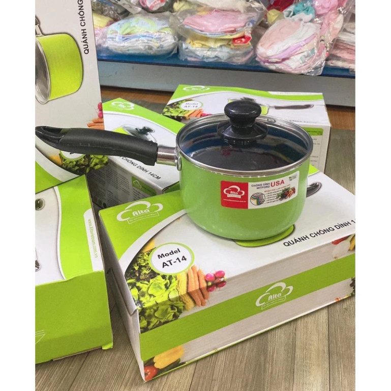 Nồi quấy bột cho bé Alta - quánh chống dính Alta 12cm, 14cm