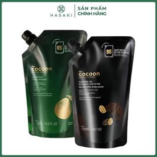 Combo Cocoon Túi Refill Dầu Gội Bưởi 500ml + Tẩy Da Chết Toàn Thân Cà Phê Đắk Lắk 600ml Hasaki