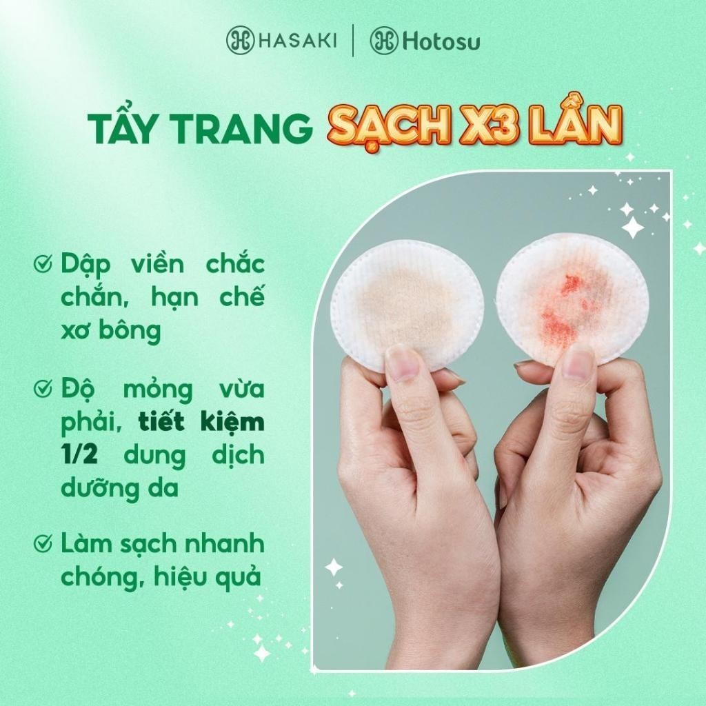 [DAILY] [100% COTTON] Bông Tẩy Trang Hotosu Cao Cấp Túi 150 Miếng/Hộp 80 Miếng Hasaki Sản Phẩm Chính Hãng | BigBuy360 - bigbuy360.vn