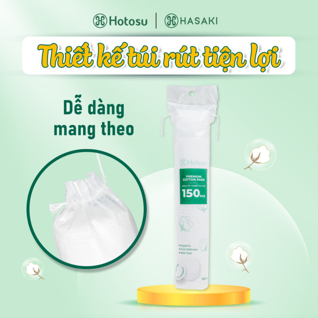 [DAILY] [100% COTTON] Bông Tẩy Trang Hotosu Cao Cấp Túi 150 Miếng/Hộp 80 Miếng Hasaki Sản Phẩm Chính Hãng | BigBuy360 - bigbuy360.vn