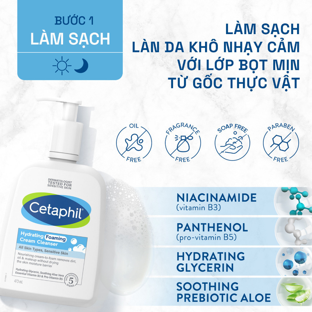 Sữa Rửa Mặt Cetaphil Tạo Bọt Dịu Lành Cho Da Nhạy Cảm Hasaki Sản Phẩm Chính Hãng
