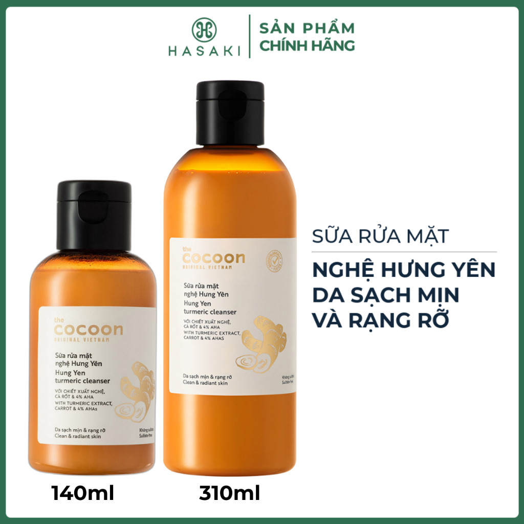 Sữa Rửa Mặt Cocoon Chiết Xuất Từ Nghệ Hưng Yên 140ml Hasaki Sản Phẩm Chính Hãng