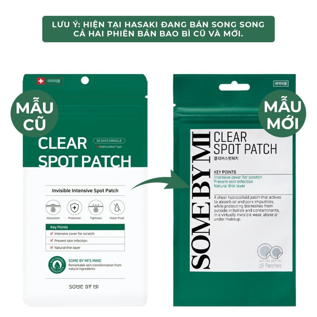 Miếng Dán Mụn Some By Mi Clear Spot Patch 18 Miếng Hasaki Sản phẩm chính hãng