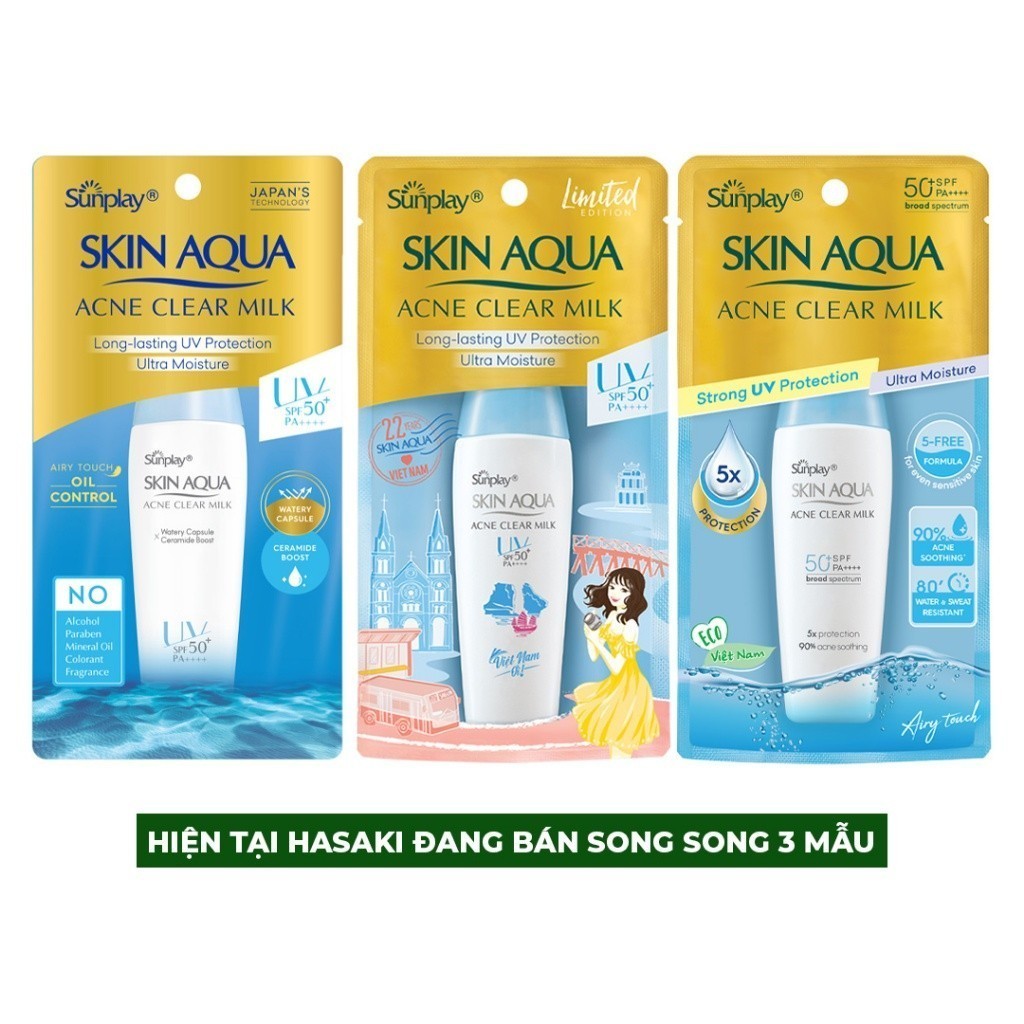 Sữa Chống Nắng Sunplay Dưỡng Da Ngăn Ngừa Mụn SPF50+ PA++++ 25g Hasaki