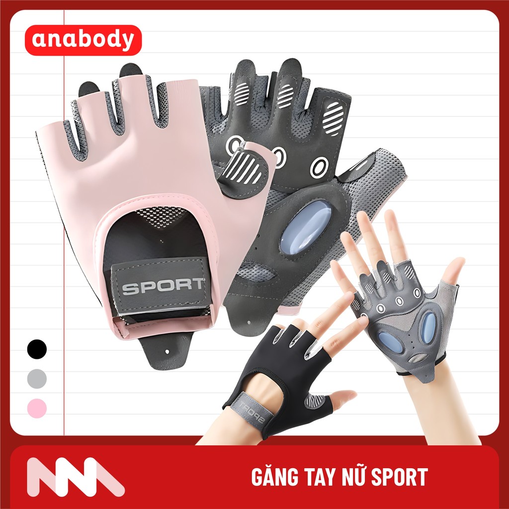 Găng Tay Sport Tập Gym Nữ Chống Trượt Tập Yoga, Gym, Goft, Đạp Xe, Đệm Silicon Cao Cấp
