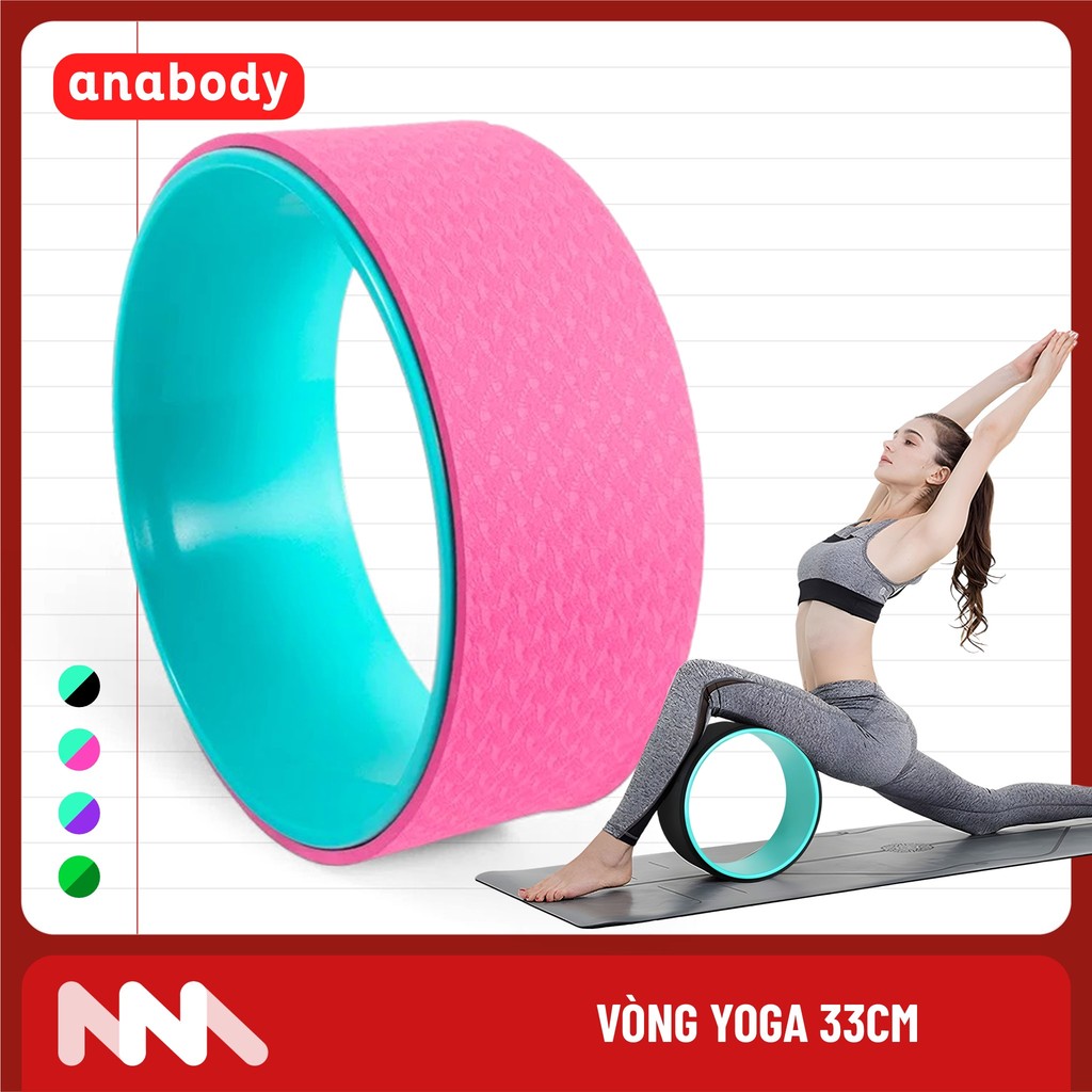 Vòng Tập Yoga 33cm Hỗ Trợ Tập Yoga Pilates - Khung Nhựa ABS Bọc TPE Chuẩn 1.3kg - Vong33cm