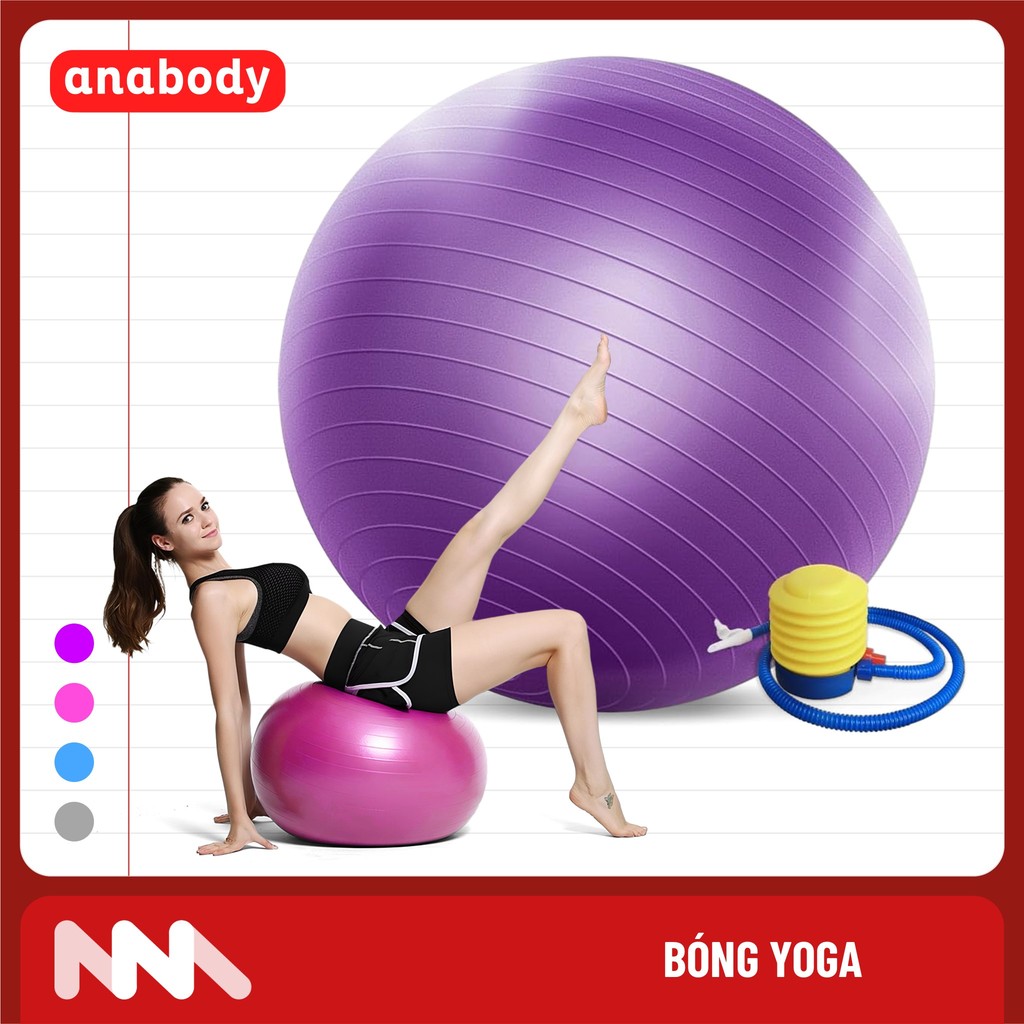 [Tặng Bơm + Phụ Kiện] Bóng Tập Gym, Tập Yoga Loại Trơn Size 65 - 75cm