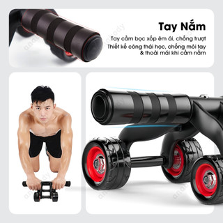 [Kèm Thảm Lót] Con Lăn Tập Bụng 4 Bánh - ConLan4Banh