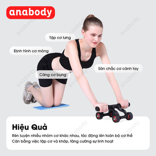 [Kèm Thảm Lót] Con Lăn Tập Bụng 4 Bánh - ConLan4Banh