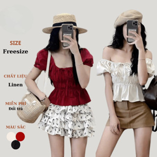 Áo babydoll linen kiểu coquette ngực xinh xắn 20 tháng 05 shop MA329