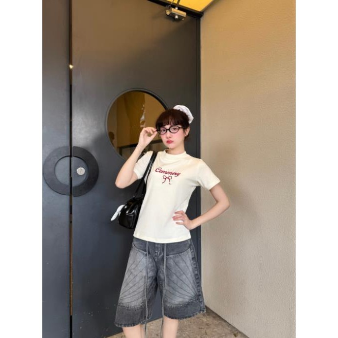 Áo Baby Tee CEMMERY Local Brand Chính Hãng Ribbon Baby Tee cổ cao 2 màu sgenz | BigBuy360 - bigbuy360.vn