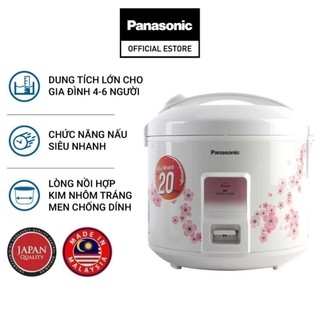 Nồi cơm điện panasonic 1.8 lít sr-mvq187sra - hàng chính hãng - trắng họa tiết hoa