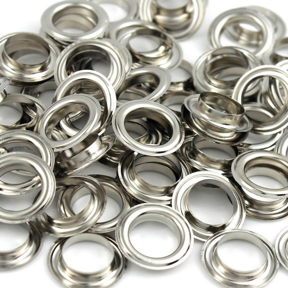 Khoen Ore Mắt Cáo Kèm Long Đền – Size 4mm–14mm | 100 Cặp/Set | Dùng Bấm Vải, Túi Xách, Quần Áo, Bạt