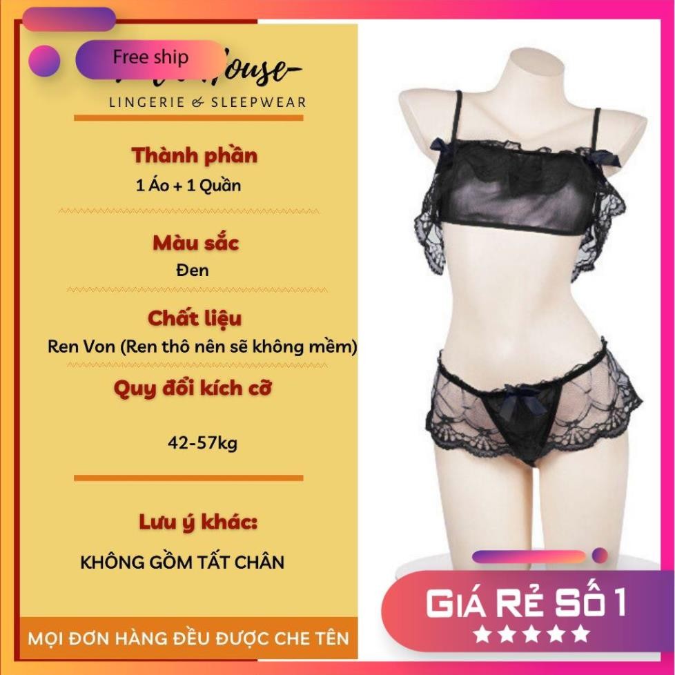 ndn Bộ đồ lót ren sexy mỏng xuyên thấu gợi cảm cho nữ LOLIE HOUSE - SS8