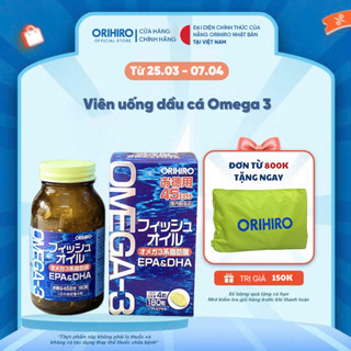  Viên uống dầu cá Omega-3 hỗ trợ tim mạch Orihiro 180 viên 