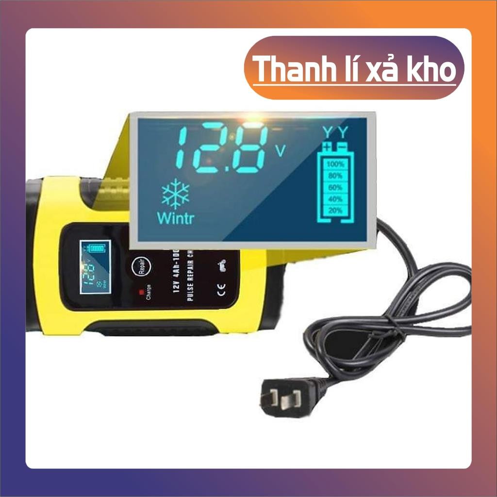 8suv Bộ sạc điện acquy 12V kèm phục hồi bình,Sạc acquy 12V cho bình acquy xe máy , xe đạp điện