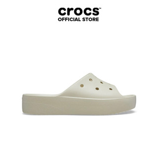 Dép Quai Ngang Nữ Crocs Classic Platform - Bone