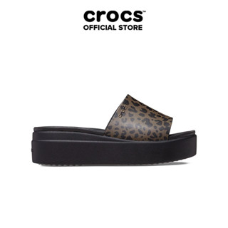 Dép Quai Ngang Nữ Crocs Brooklyn Animal Print - Black/Brown