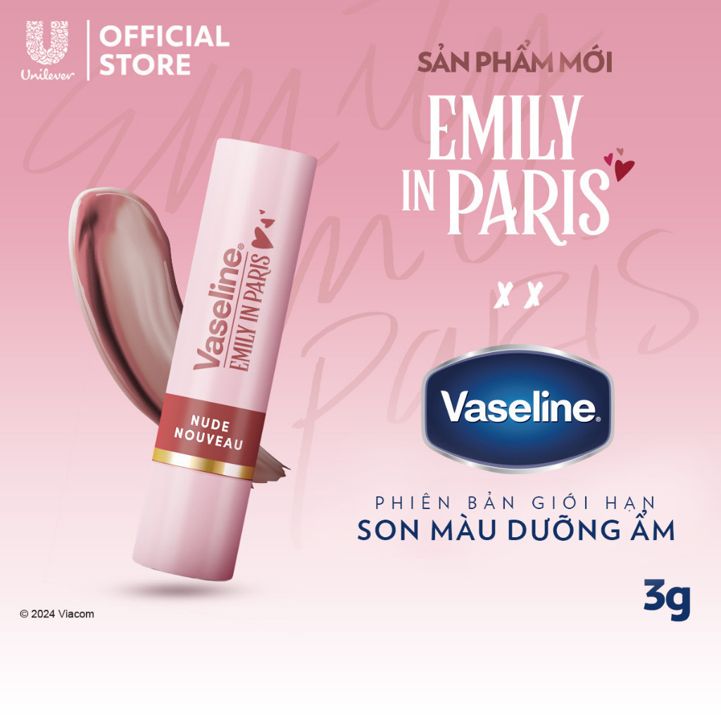 [Mua 2 giảm 50%] Son màu dưỡng môi Vaseline Emily In Paris 3g (Parisian Pink / Rouge Romance/ Nude Nouveau) | BigBuy360 - bigbuy360.vn