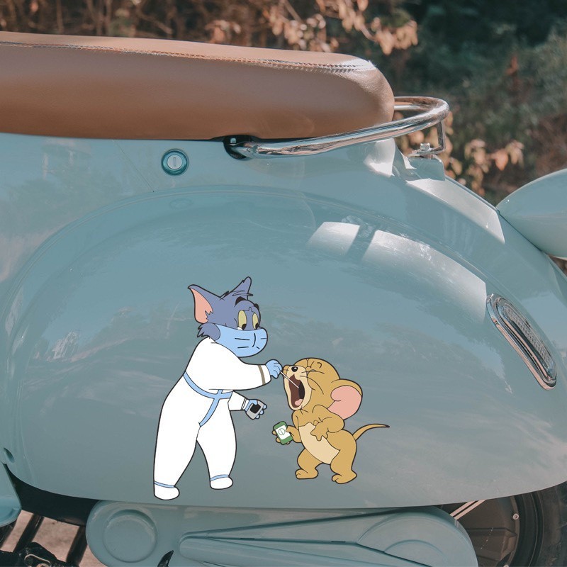 Sticker Dán Xe Ô Tô , Decal dán xe máy Tom and Jerry -  Decal dán ô tô Tom and Jerry