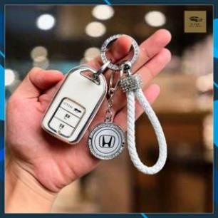 SP Ốp bảo vệ chìa khóa Honda City ,CRV,HRV ,Brio , Accord , Jazz  3 nút mạ bạc cao cấp