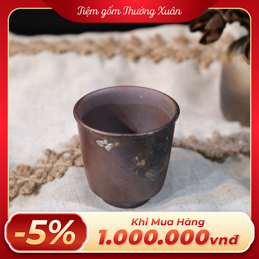 Chén trà Bizen nung củi