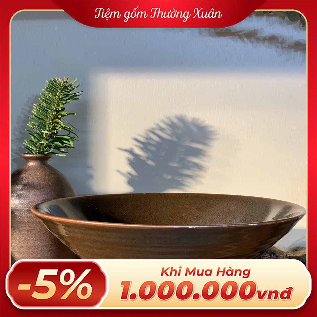 Tô nhỡ nâu rêu xanh đen