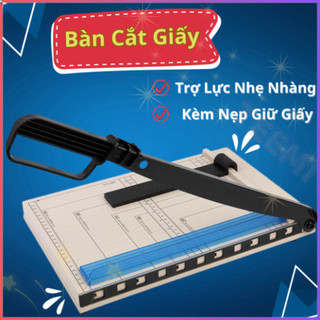 【🔥FREESHIP】 Bàn Cắt Giấy A4 Trợ Lực Lưỡi Dao Thép Độ Bền Cao Có Nẹp Giữ Giấy Chống Lệch Hiệu Quả