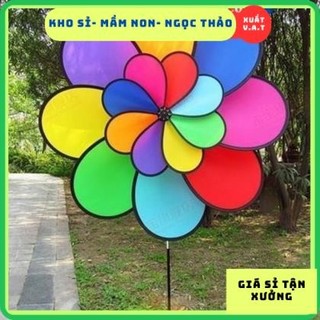  Chong Chóng Vải Cầu Vồng 2 Tầng 8 Cánh Đường Kính 30 50 cm Chong Chóng 7 màu trang trí xe trà sữa 