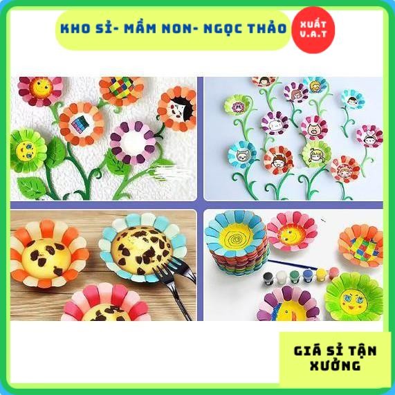 Set 10 dĩa giấy màu thủ công mầm non