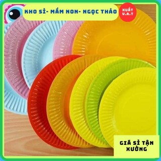 Set 10 dĩa giấy màu thủ công mầm non