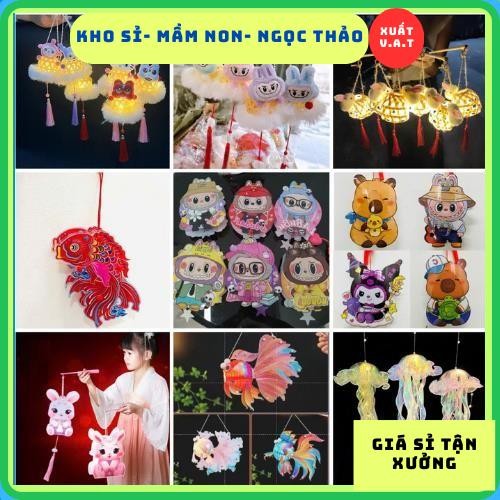 Lồng Đèn Trung Thu Hottrend 2024 - Lồng Đèn Labubu Capybara Kèm Đèn Led, lồng đèn cá, sứa, thỏ giỏ