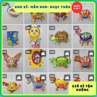 [XUẤT VAT] Lồng Đèn Trung Thu Xếp Giấy Hình Thú Cho BéLồng Đèn Truyền Thống Trang Trí Tết Trung Thu