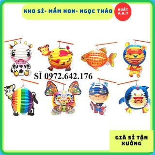 [XUẤT VAT] Lồng Đèn Trung Thu Xếp Giấy Hình Thú Cho BéLồng Đèn Truyền Thống Trang Trí Tết Trung Thu
