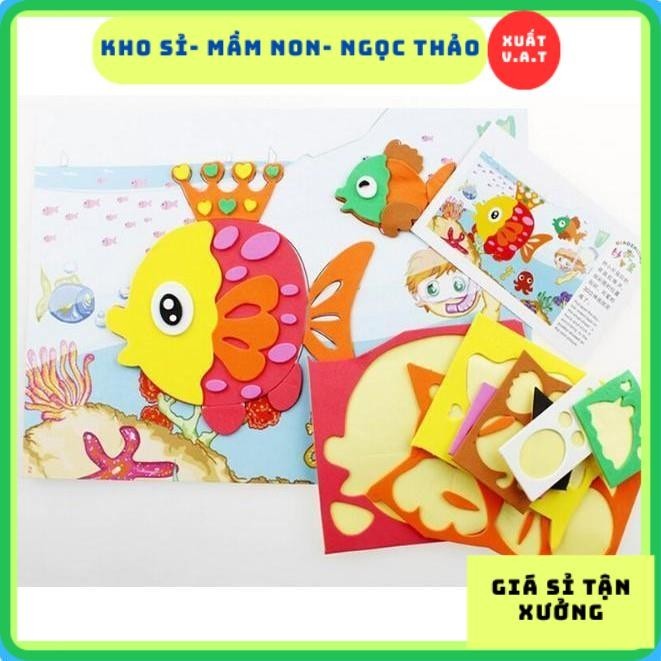 [Kho Sỉ] Tranh dán xốp khổ a4 - Tranh Thủ Công Cho Bé