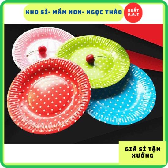 Dĩa Giấy Chấm Bi 19cm - 10 Cái