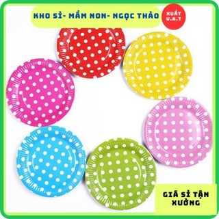 Dĩa Giấy Chấm Bi 19cm - 10 Cái