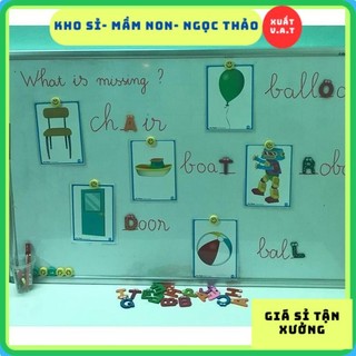 [Kho Sỉ] Bộ chữ số gỗ nam châm (Wooden Magnetic Letters/Numbers)