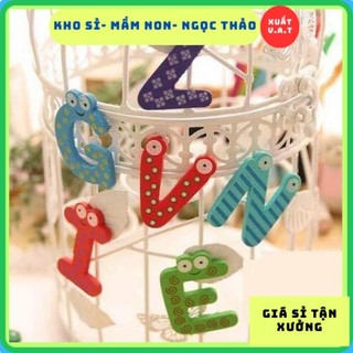 [Kho Sỉ] Bộ chữ số gỗ nam châm (Wooden Magnetic Letters/Numbers)